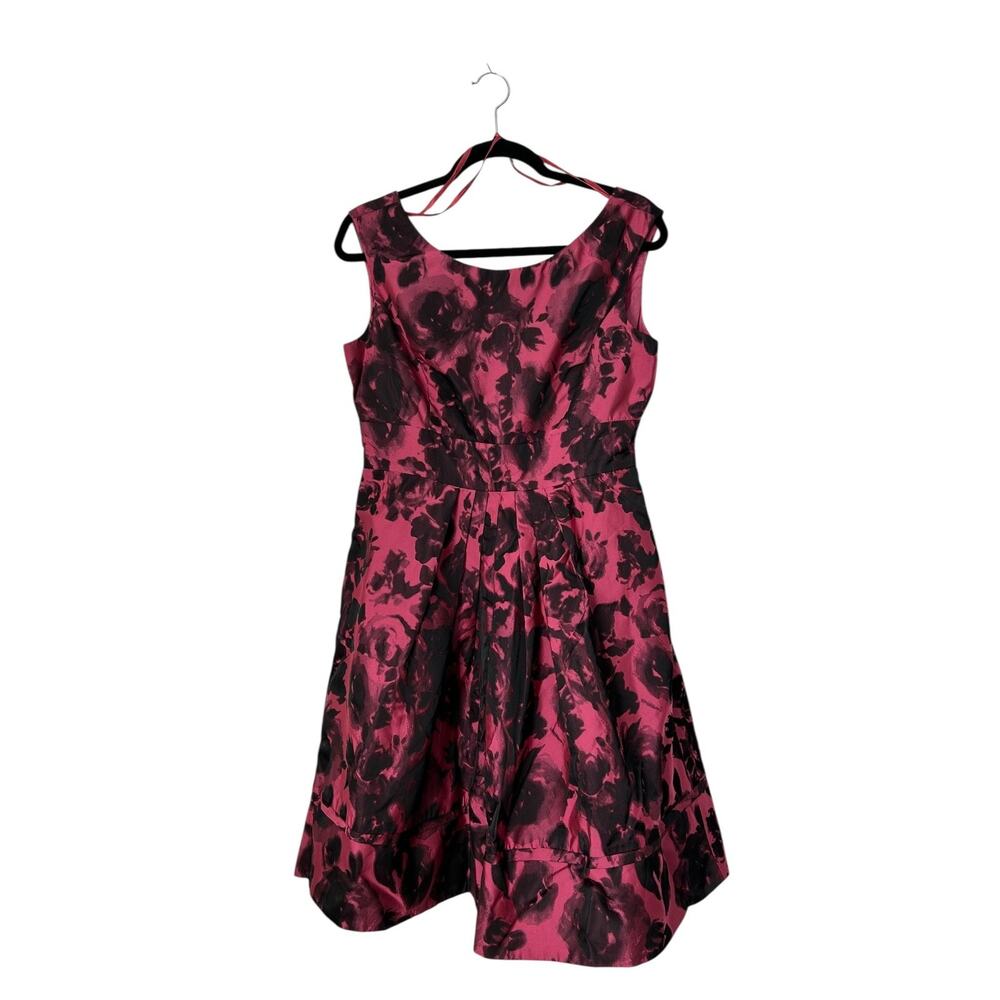 Eliza J Dress 10 Jacquard Fit n Flare Formal Evening Pleated Floral Sleeveless